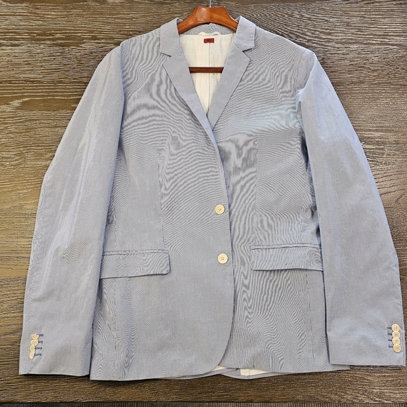 HUGO Striped Blazer with Red Accents